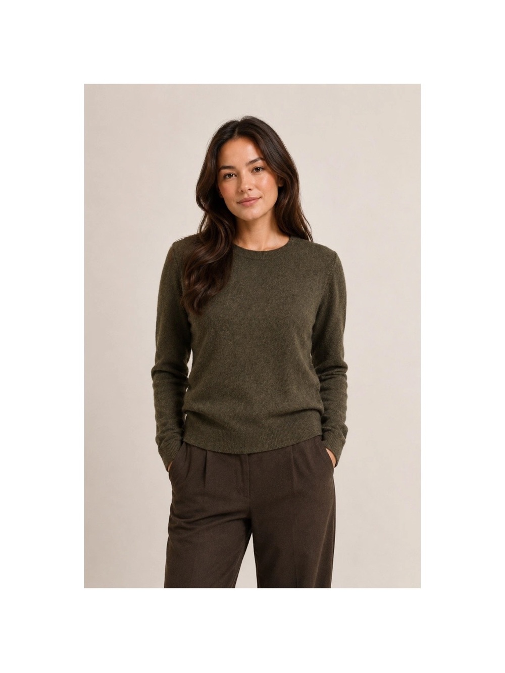 J. Crew Olive Teddie Crewneck Sweater